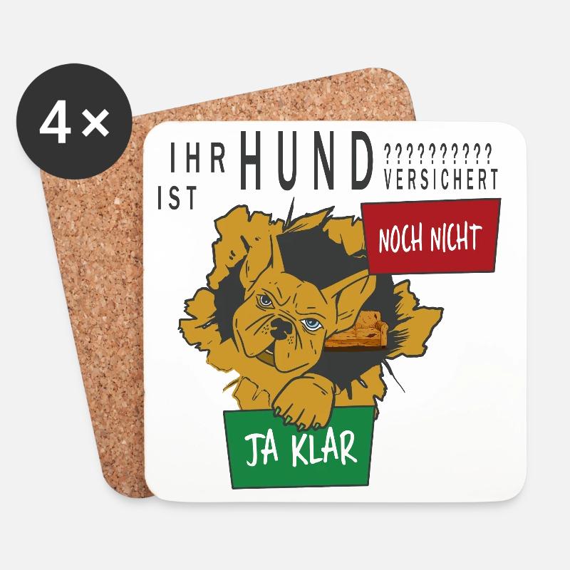 Hunde Versicherung - Untersetzer (4er-Set) - Weiß