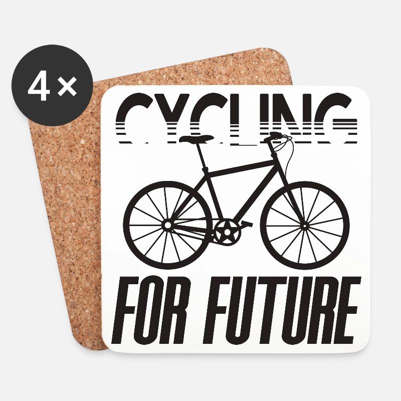 Cycling for Future cyclist climate change gift - Coasters (set of 4) - white