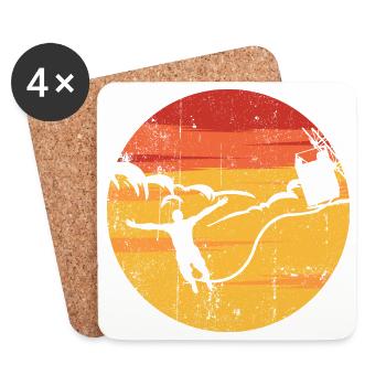 Sunset Kite Surf Silhouette - Untersetzer (4er-Set) - Weiß - Vorne