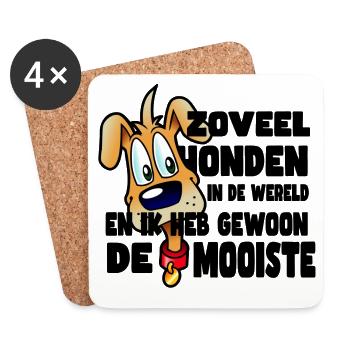 Le plus beau chien de tous les chiens * - Dessous de verre (lot de 4) - blanc - Devant