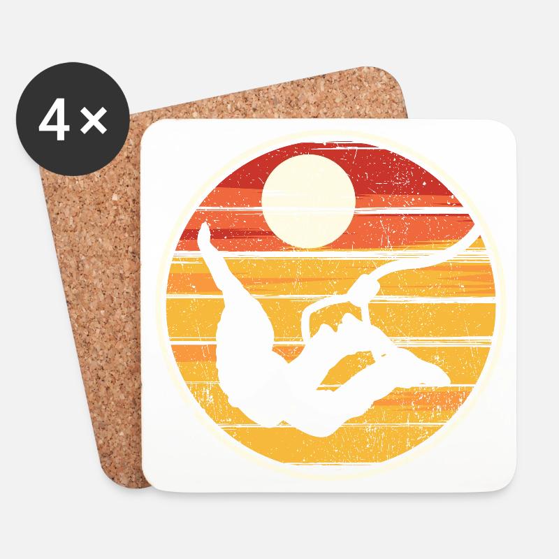 Sunset Silhouette Flight - Coasters (set of 4) - white