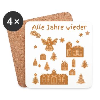 Christkind schwebt über der Stadt alle Jahre - Untersetzer (4er-Set) - Weiß - Vorne