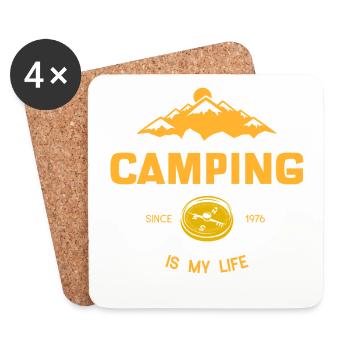 Camping is my life - Untersetzer (4er-Set) - Weiß - Vorne