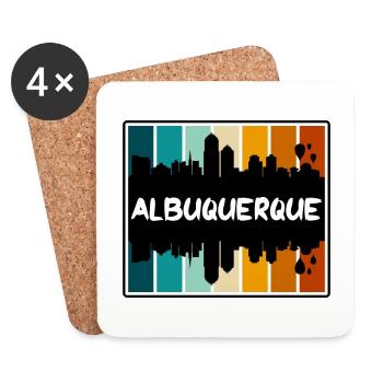 Albuquerque New Mexico Usa Skyline Silhouette Trav - Untersetzer (4er-Set) - Weiß - Vorne
