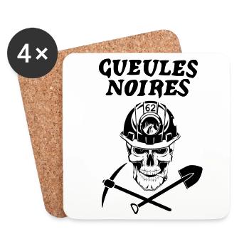 Gueules noires - Dessous de verre (lot de 4) - blanc - Devant