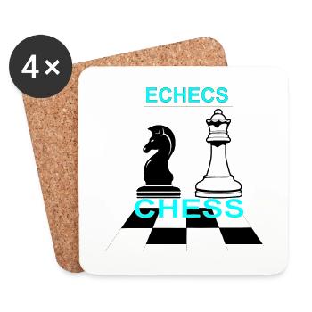 Echecs - Dessous de verre (lot de 4) - blanc - Devant
