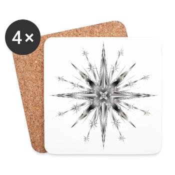 Silver glamorous timeless star - Coasters (set of 4) - white - Front