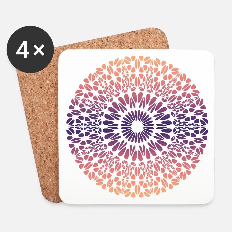 Mandala - Untersetzer (4er-Set) - Weiß