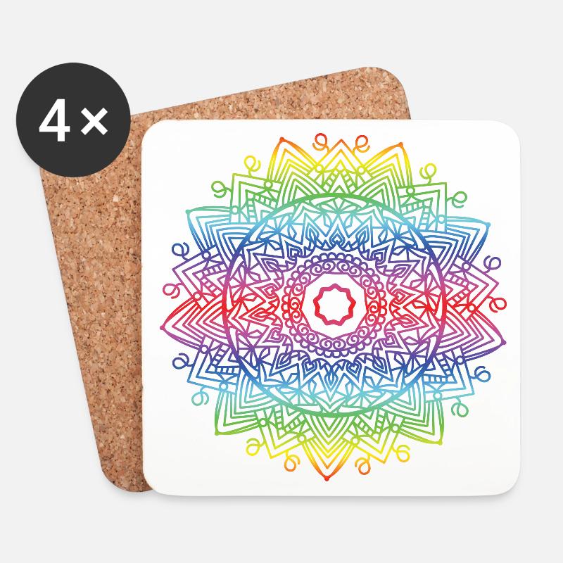 Mandala - Untersetzer (4er-Set) - Weiß