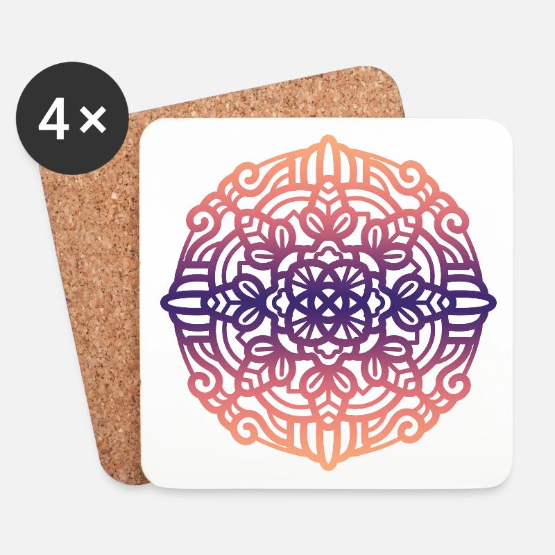 Mandala - Untersetzer (4er-Set) - Weiß