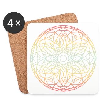 Mandala - Dessous de verre (lot de 4) - blanc - Devant