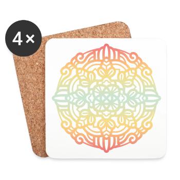 Mandala - Dessous de verre (lot de 4) - blanc - Devant