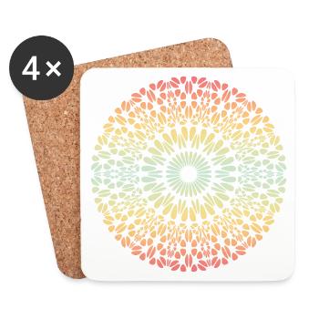 Mandala - Untersetzer (4er-Set) - Weiß - Vorne