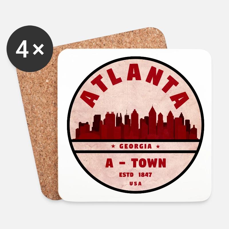 Atlanta Skyline A Town Badge - Untersetzer (4er-Set) - Weiß