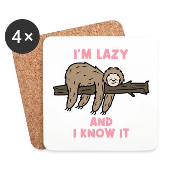 Animal Sleeping Statement Sloth Jungle Dwellers - Coasters (set of 4) - white - Front