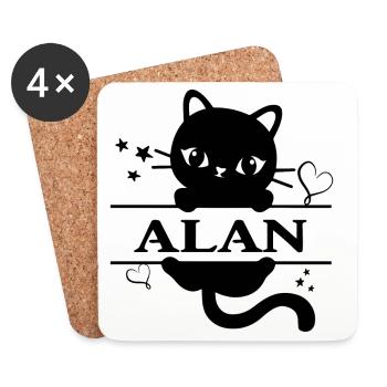 t-shirt Alan t-shirt gift idea - Coasters (set of 4) - white - Front