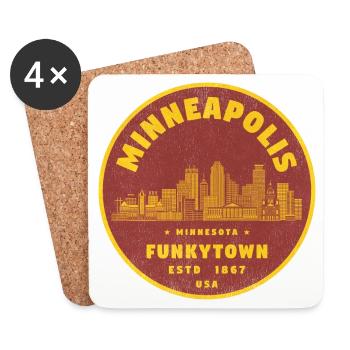 Minneapolis Funkytown Stadtlogo - Untersetzer (4er-Set) - Weiß - Vorne