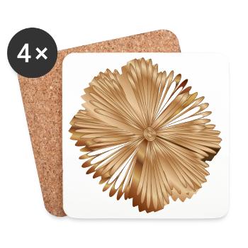 Quilling flower in warm wood colours - Coasters (set of 4) - white - Front