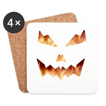 cetrouille d'halloween - Dessous de verre (lot de 4) - blanc - Devant