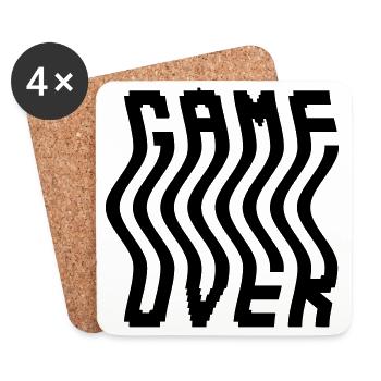 Game Over | Couleur changeable - Dessous de verre (lot de 4) - blanc - Devant