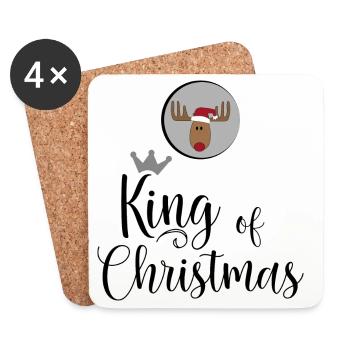 Roi de Noël - Dessous de verre (lot de 4) - blanc - Devant