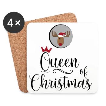 Reine de Noël - Dessous de verre (lot de 4) - blanc - Devant