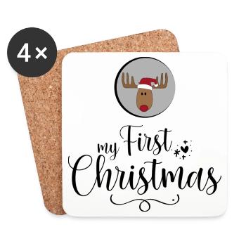mon premier Noël - Dessous de verre (lot de 4) - blanc - Devant