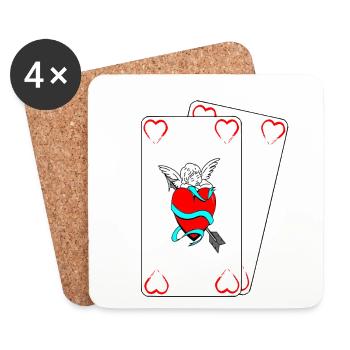Cupid Cards - Coasters (set of 4) - white - Front