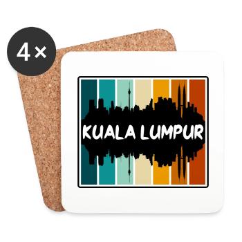 Kuala Lumpur Malaysia Skyline Silhouette Reisen So - Untersetzer (4er-Set) - Weiß - Vorne
