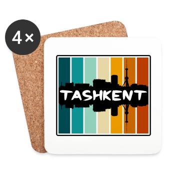 Taschkent Usbekistan Skyline Silhouette Reise Souv - Untersetzer (4er-Set) - Weiß - Vorne