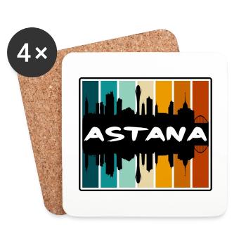 Astana Kazakhstan Skyline Silhouette Travel Souven - Coasters (set of 4) - white - Front