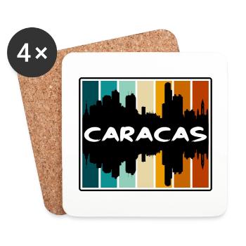 Caracas Venezuela Skyline Silhouette Travel Souven - Untersetzer (4er-Set) - Weiß - Vorne