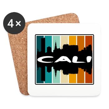Cali Colombie Skyline Silhouette Souvenir de voyage - Dessous de verre (lot de 4) - blanc - Devant