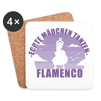Flamenco Tänzerin Andalusien Tanz Geschenk - Untersetzer (4er-Set) - Weiß - Vorne