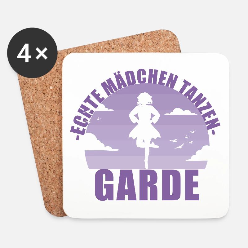 Garde Fasching Karneval Tanzen Geschenk - Untersetzer (4er-Set) - Weiß
