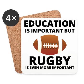 rugby, rugby sport, rugby humor - Coasters (set of 4) - white - Front