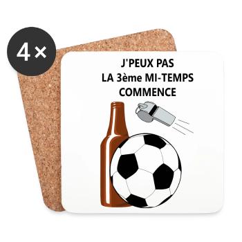 3 ème mi-temps - Dessous de verre (lot de 4) - blanc - Devant