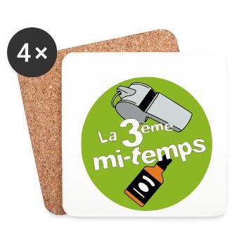 3 ème mi-temps - Dessous de verre (lot de 4) - blanc - Devant
