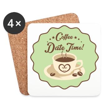 Coffee Date Time - Untersetzer (4er-Set) - Weiß - Vorne