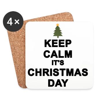 Keep calm Christmas - Coasters (set of 4) - white - Front