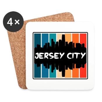 Jersey City New Jersey Usa Skyline Silhouette Trav - Coasters (set of 4) - white - Front
