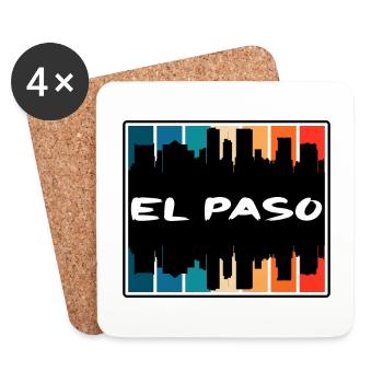 El Paso Texas Usa Skyline Silhouette Travel Souven - Coasters (set of 4) - white - Front