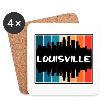 Louisville Kentucky USA Skyline Silhouette Reisen - Untersetzer (4er-Set) - Weiß - Vorne