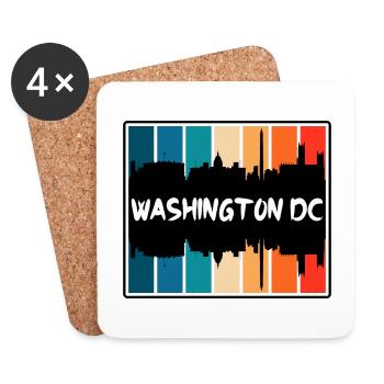 Washington Dc Washington Usa Skyline Silhouette Tr - Untersetzer (4er-Set) - Weiß - Vorne