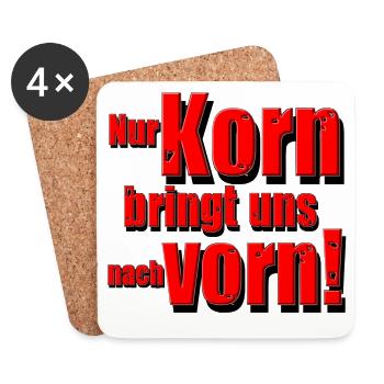 Korn , Party , Weizenkorn ,Korn Party Nur Korn(25) - Untersetzer (4er-Set) - Weiß - Vorne