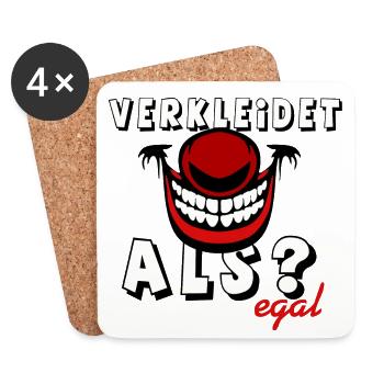 Party Shirt ,Feiern , Karneval, verkleidet egal(25 - Untersetzer (4er-Set) - Weiß - Vorne