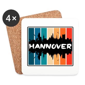 Hannover Deutschland Skyline Silhouette Travel Souveni - Untersetzer (4er-Set) - Weiß - Vorne