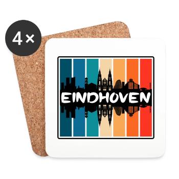 Eindhoven Pays-Bas Skyline Silhouette Voyage So - Dessous de verre (lot de 4) - blanc - Devant