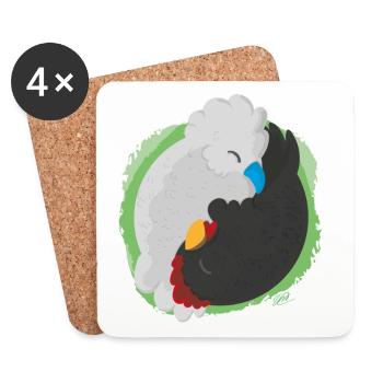 Jing Jang Chickens - Coasters (set of 4) - white - Front