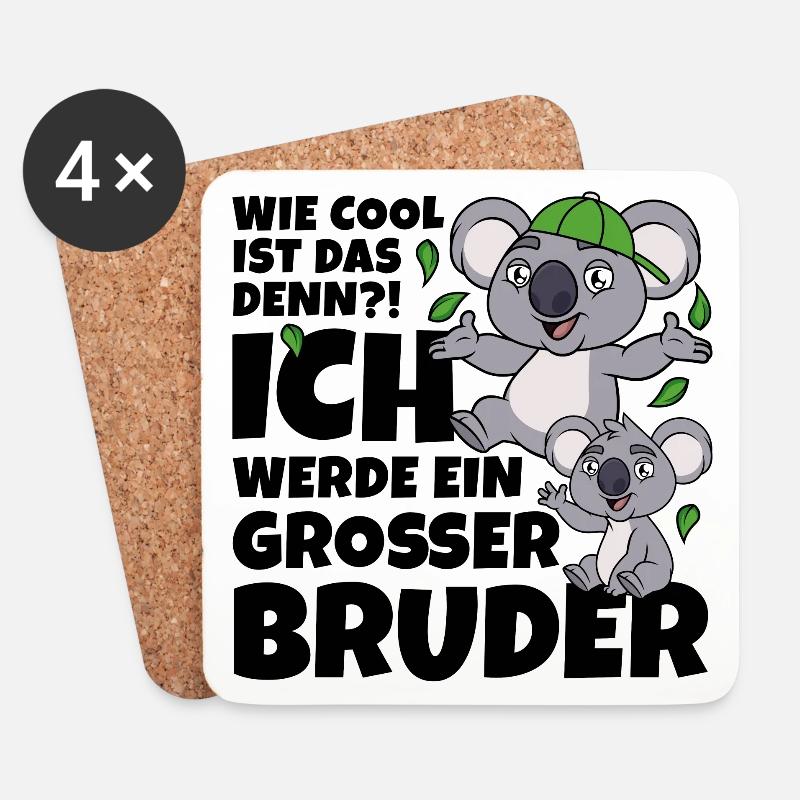 Großer Bruder Koala Koalabär Bär coole Geschwister - Untersetzer (4er-Set) - Weiß